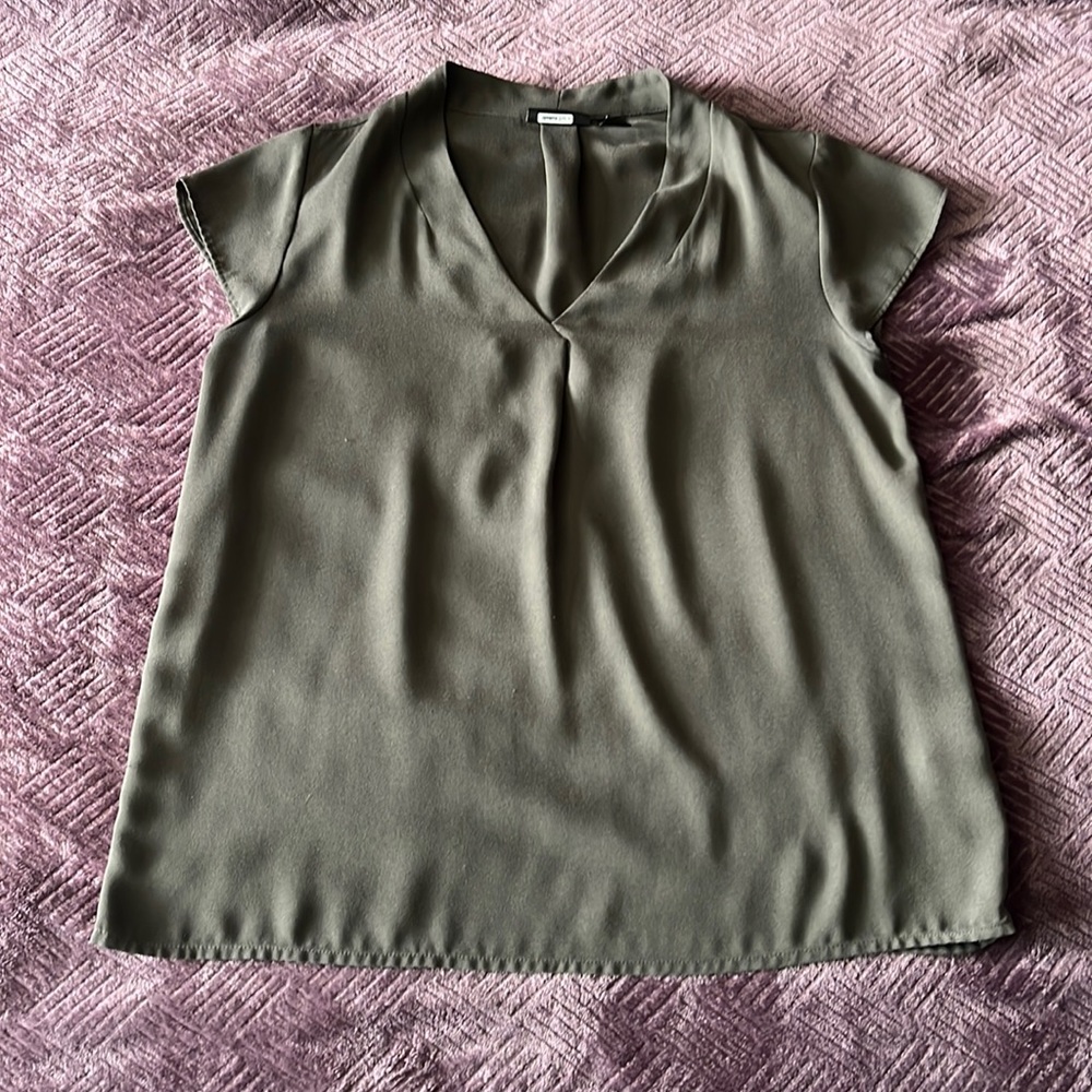 Forest green cap sleeve top